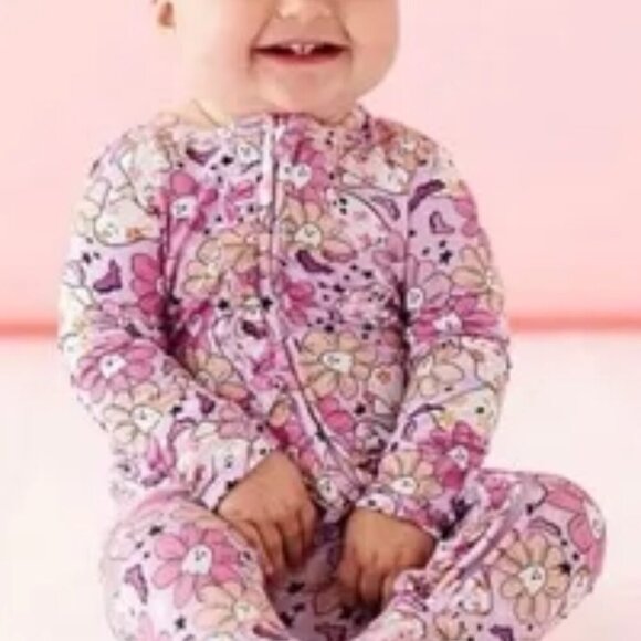 BUMS & ROSES Let’s BOOgie Footie Ghost Bamboo Sleeper 18-24m 18m 24m - Picture 9 of 10